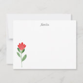 Abstrakte Blume von Red Watercolor Mitteilungskarte (Vorderseite)
