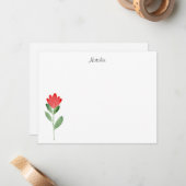 Abstrakte Blume von Red Watercolor Mitteilungskarte (Vorderseite/Rückseite Beispiel)