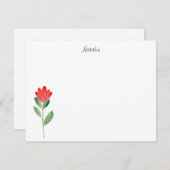Abstrakte Blume von Red Watercolor Mitteilungskarte (Vorne/Hinten)