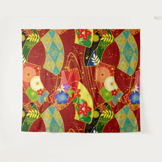 Abstrakte Blume Wandteppich (Vorderseite (Horizontal))