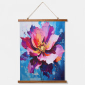 Abstrakte Blume Wandteppich Mit Holzrahmen (Vorderseite)