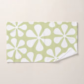 Abstrakte Blume Weiß auf Limon Badhandtuch Set (Handtuch)