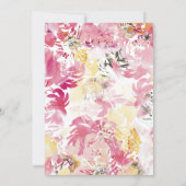 Abstrakte Blume Weiß, Rosa und Blütenfarbe Einladung (Rückseite)