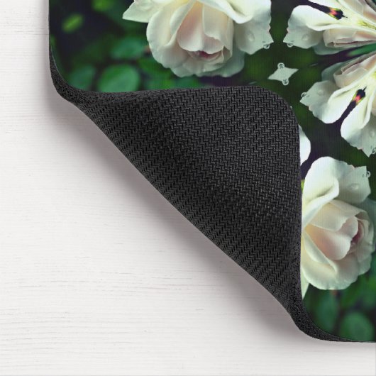 Abstrakte Blume White Rose Kunst Mousepad (Ecke)