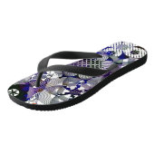 Abstrakte Blume Zapfen Damask Tinte Flip Flops Badesandalen (Schrägansicht)