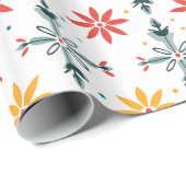 Abstrakte Blume zu Weihnachten Geschenkpapier (Rolleneckpunkt)