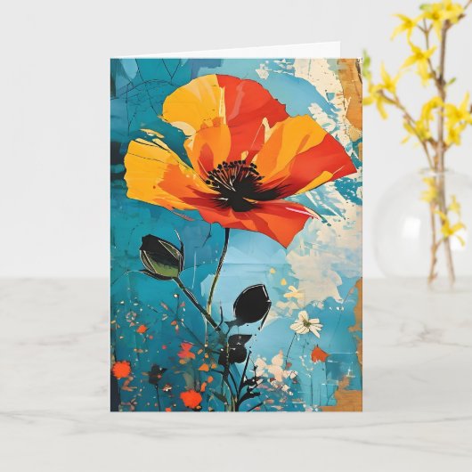 Abstrakte Blume zum Geburtstag malen Karte (Gelbe Blume)