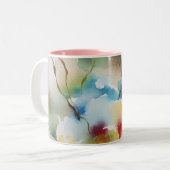 Abstrakte Blume Zweifarbige Tasse (Vorderseite Links)