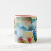 Abstrakte Blume Zweifarbige Tasse (Mittel)