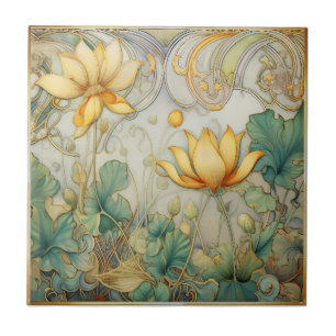 Abstrakte Blumen Art Deco Keramikfliese