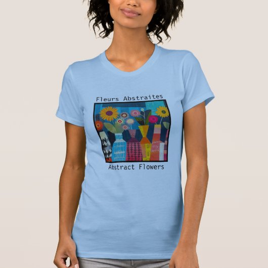 Abstrakte Blumen Damen T-Shirt (Vorderseite)