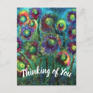 Abstrakte Blumen denken an Dich Postkarte