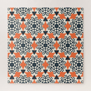 Abstrakte Blumen: Einfache geometrische Vintage Puzzle