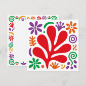 Abstrakte Blumen-Flatcard – Farbige moderne Volksk (Vorne/Hinten)