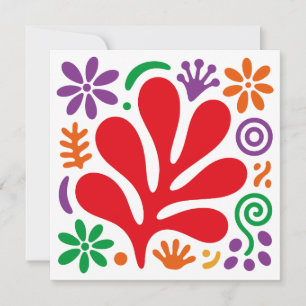 Abstrakte Blumen-Flatcard – Farbige moderne Volksk