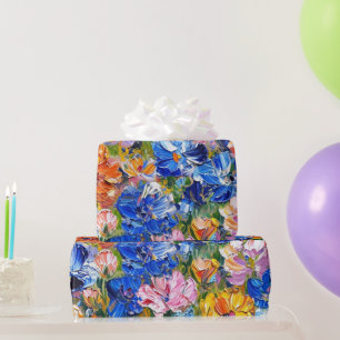 Abstrakte Blumen Impressionist Geschenkpapier