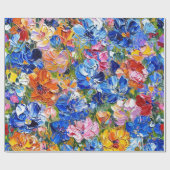 Abstrakte Blumen Impressionist Geschenkpapier (Flach)