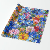 Abstrakte Blumen Impressionist Geschenkpapier (Ungerollt)