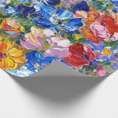 Abstrakte Blumen Impressionist Geschenkpapier (Ecke)