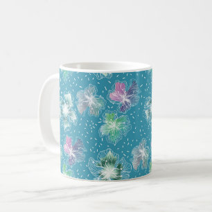 Abstrakte Blumen in schönen hellblauen Tönen Kaffeetasse