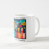 Abstrakte Blumen Kaffeetasse (VorderseiteRechts)