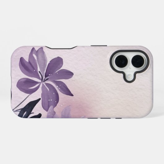 Abstrakte Blumen-Lila-Creeping-Phlox iPhone 16 Hülle (Rückseite (Horizontal))