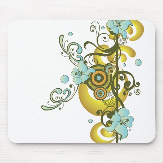 Abstrakte Blumen Mousepad (Vorne)
