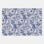 Abstrakte Blumen Muster Indigo Lila Iris Geschenkpapier Set (Vorderseite 2)