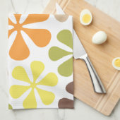 Abstrakte Blumen-Retro Farben Handtuch (Viertel Falte)