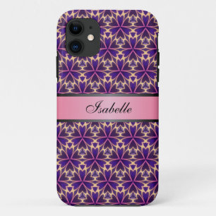 Abstrakte Blumen Rosa Personalisierter Name v2 Case-Mate iPhone Hülle