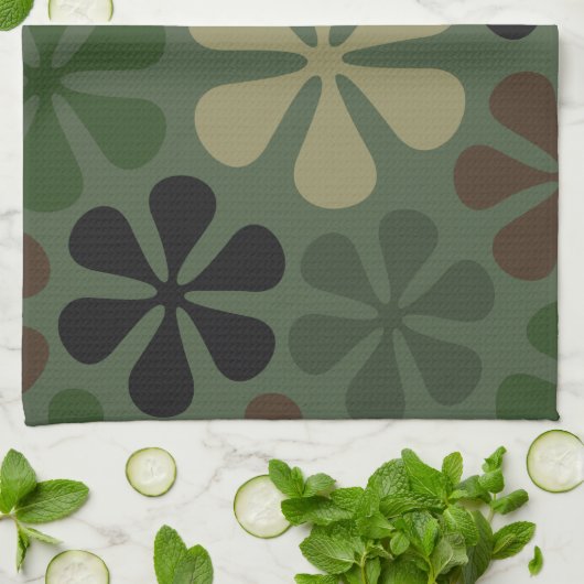 Abstrakte Blumen-Tarnung Handtuch (Gefaltet)