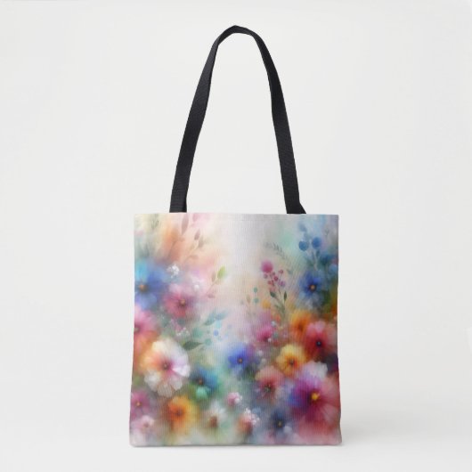 Abstrakte Blumen-Tasche im Aquarell-Stil Tasche (Vorderseite)