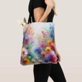 Abstrakte Blumen-Tasche im Aquarell-Stil Tasche (Von Nahem)