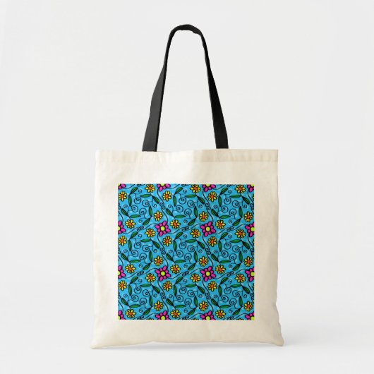Abstrakte Blumen-Tasche Tragetasche (Vorne)