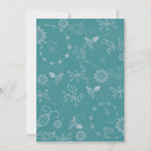 Abstrakte Blumen- u. Strudeleinladung - aquamarin Einladung (Rückseite)