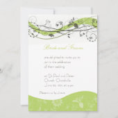 Abstrakte Blumen- u. Strudeleinladung - Grün u. Einladung (Vorderseite)