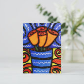 Abstrakte Blumen Vasen-in der bunten Postkarte (Stehend Vorderseite)