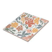 Abstrakte Blumen & Vögel Mitte Jahrhundert Moderne Fliese (Seite)