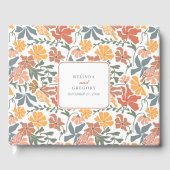 Abstrakte Blumen & Vögel Mitte Jahrhundert Moderne Gästebuch (Vorderseite)