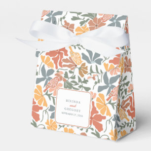 Abstrakte Blumen & Vögel Mitte Jahrhundert Moderne Geschenkschachtel