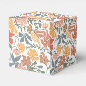 Abstrakte Blumen & Vögel Mitte Jahrhundert Moderne Geschenkschachtel (Rückseite)