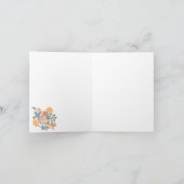 Abstrakte Blumen & Vögel Mitte Jahrhundert Moderne Karte (Innenseite)