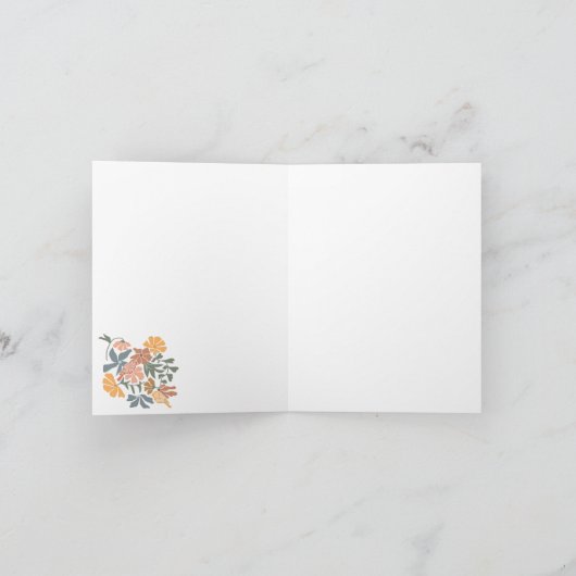 Abstrakte Blumen & Vögel Mitte Jahrhundert Moderne Karte (Innenseite)