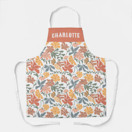 Abstrakte Blumen & Vögel Mitte Jahrhundert Moderne Schürze
