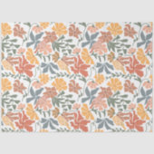 Abstrakte Blumen & Vögel Mitte Jahrhundert Moderne Seidenpapier (Vorderseite)