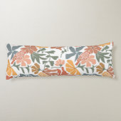Abstrakte Blumen & Vögel Mitte Jahrhundert Moderne Seitenschläferkissen (Rückseite)