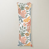 Abstrakte Blumen & Vögel Mitte Jahrhundert Moderne Seitenschläferkissen (Vorderseite Vertikal)