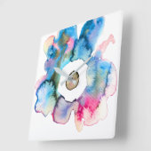 abstrakte Blumenart Quadratische Wanduhr (Winkel)