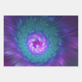 Abstrakte Blumenbeauty Fraktal Kunst, Dichtung und Geschenkpapier Set (Vorderseite 3)