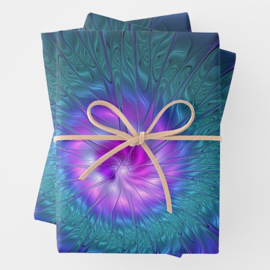 Abstrakte Blumenbeauty Fraktal Kunst, Dichtung und Geschenkpapier Set (Beispiel)